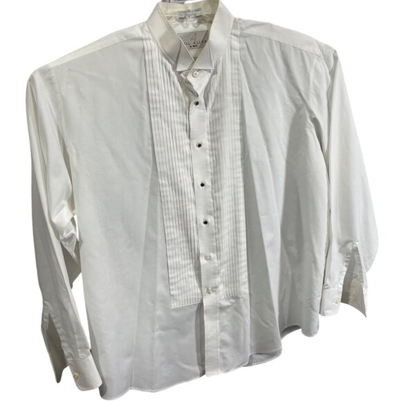 Neil Allyn Mens XL White Tuxedo Shirt 65% Polyester 35% Cotton Pleated Front - Picture 1 of 8